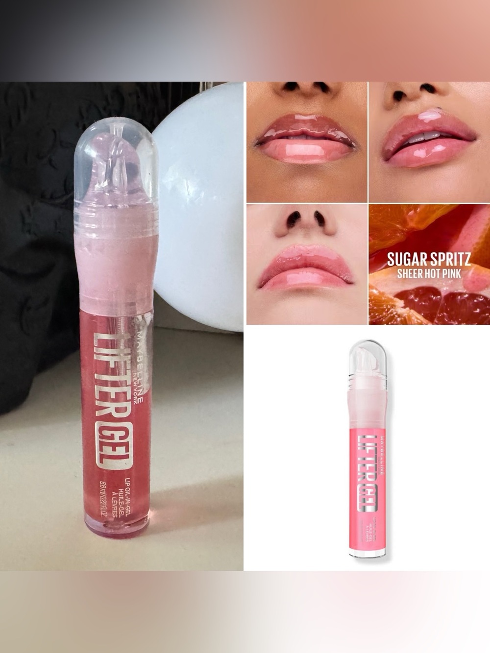 3/$15 Maybelline Lifter Gel Lip Oil In Gel Sugar Spritz Sheer Hot Pink